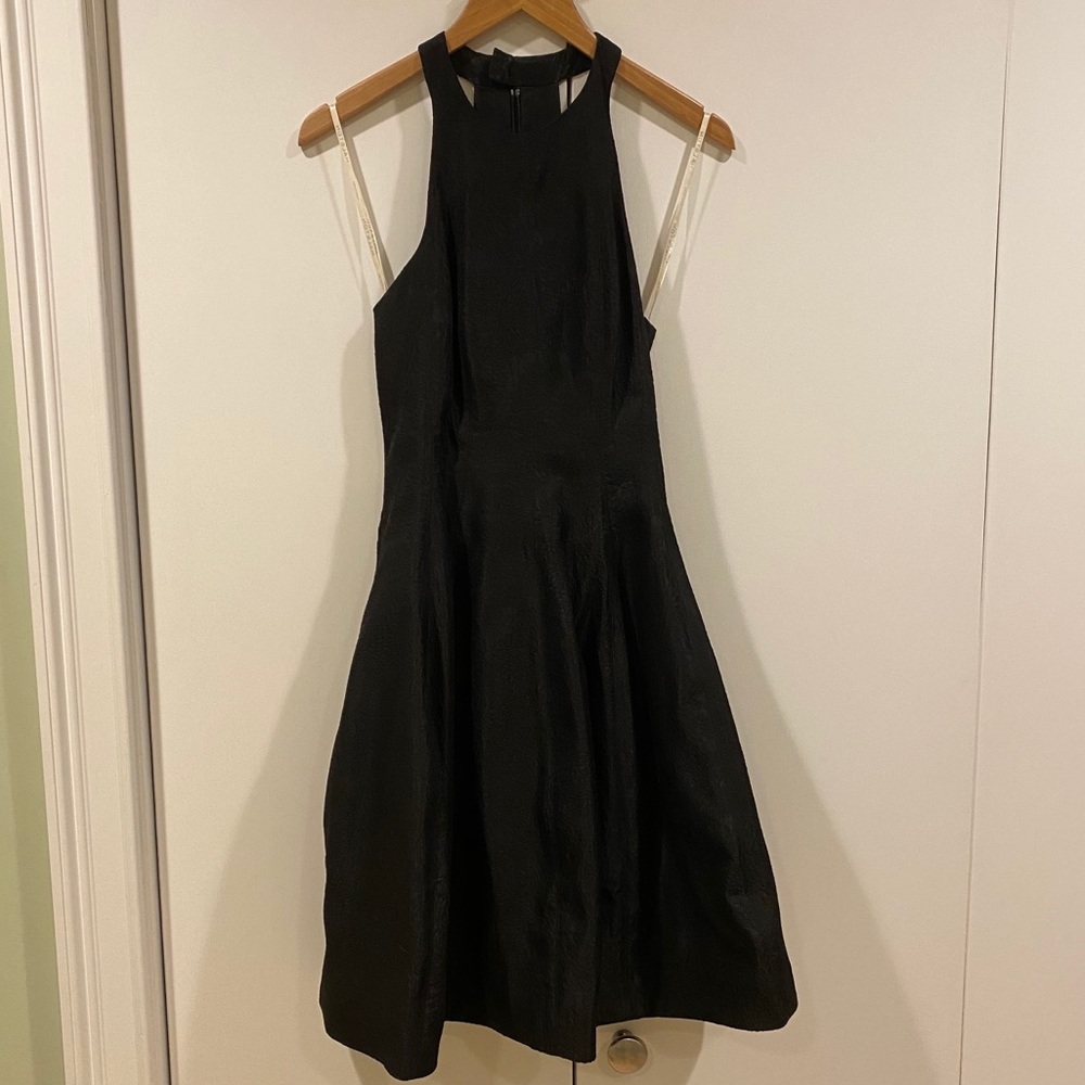 Black Halston Sleeveless fit and flare dress